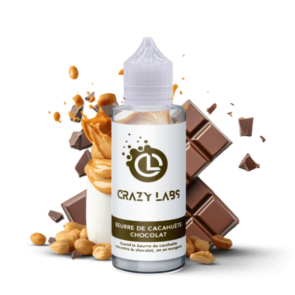 e-liquide Beurre de Cacahuète Chocolat 100 ml Crazy Labs gourmand crémeux