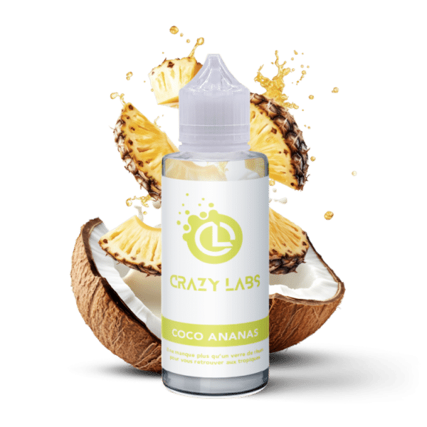 e-liquide Coco Ananas 100 ml Crazy Labs noix de coco ananas tropical