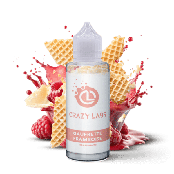 e-liquide Gaufrette Framboise 100 ml Crazy Labs dessert gourmand fruité