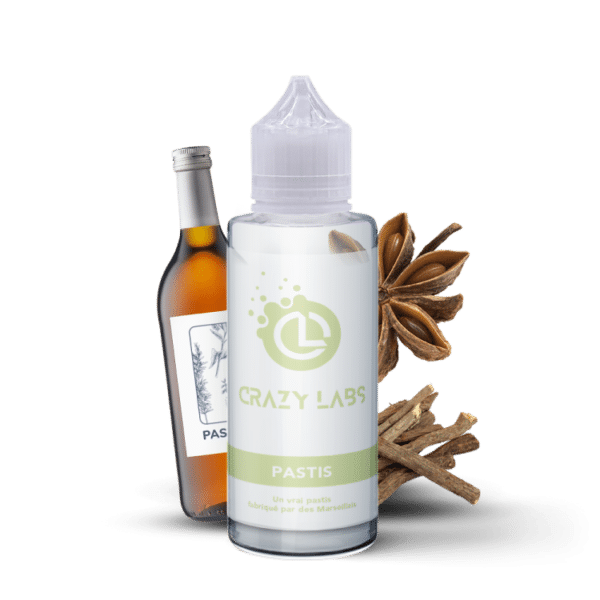 e-liquide Pastis 100 ml Crazy Labs saveur anisée méditerranéenne