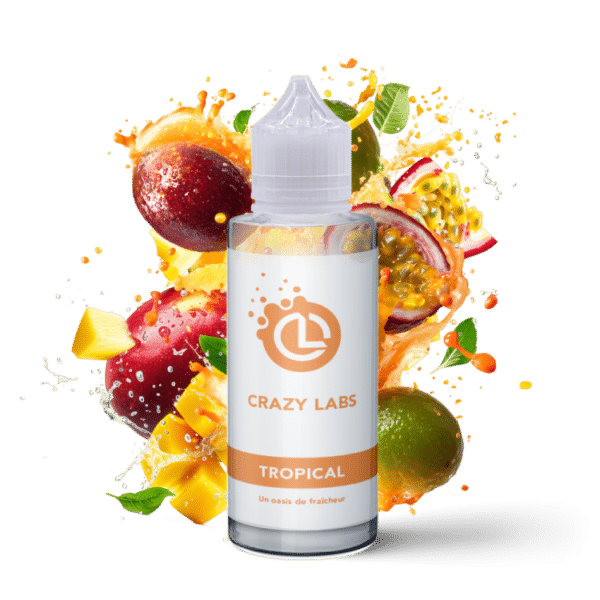 e-liquide Tropical 100 ml Crazy Labs fruits exotiques ananas mangue passion banane