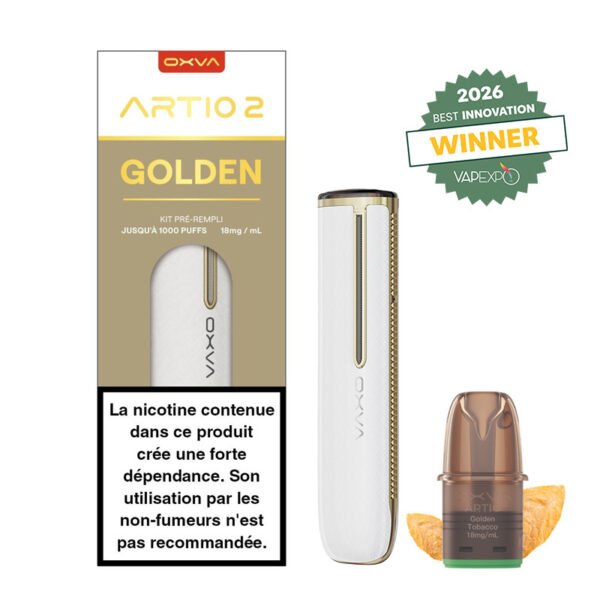 Kit Pod Artio 2 Golden Tobacco 900 mAh 2 ml - OXVA 1 kit-pod-artio-2-900mah-oxva