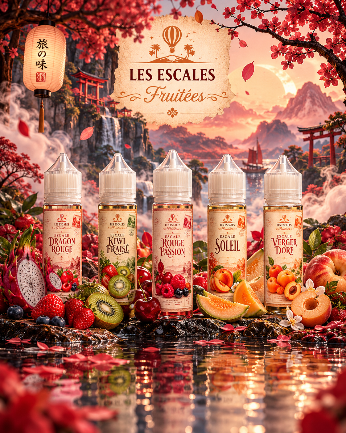 Les escales fruitées illustrations verticale